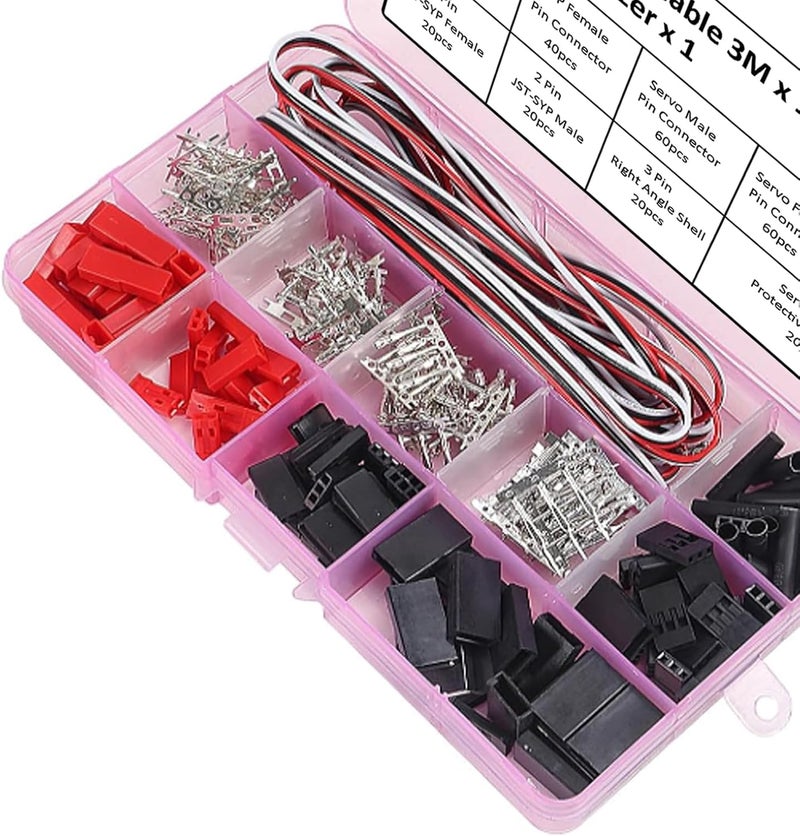 AEDIKO JST Servo Connector Kit 40 Sets Servo Plug Male Female Connector Crimp Pin Cable Kit Compatible JST SYP Futaba for Hitec Spektrum RC - Image 3